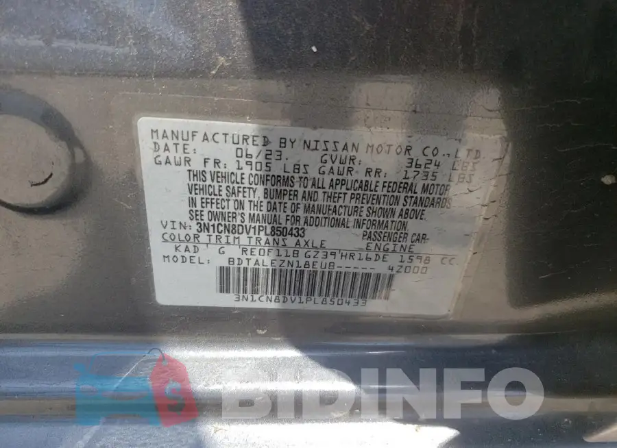 3N1CN8DV1PL850433 Photo# 13