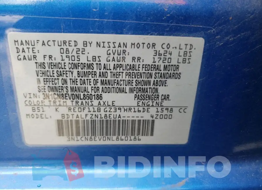 3N1CN8EV0NL860186 Photo# 12