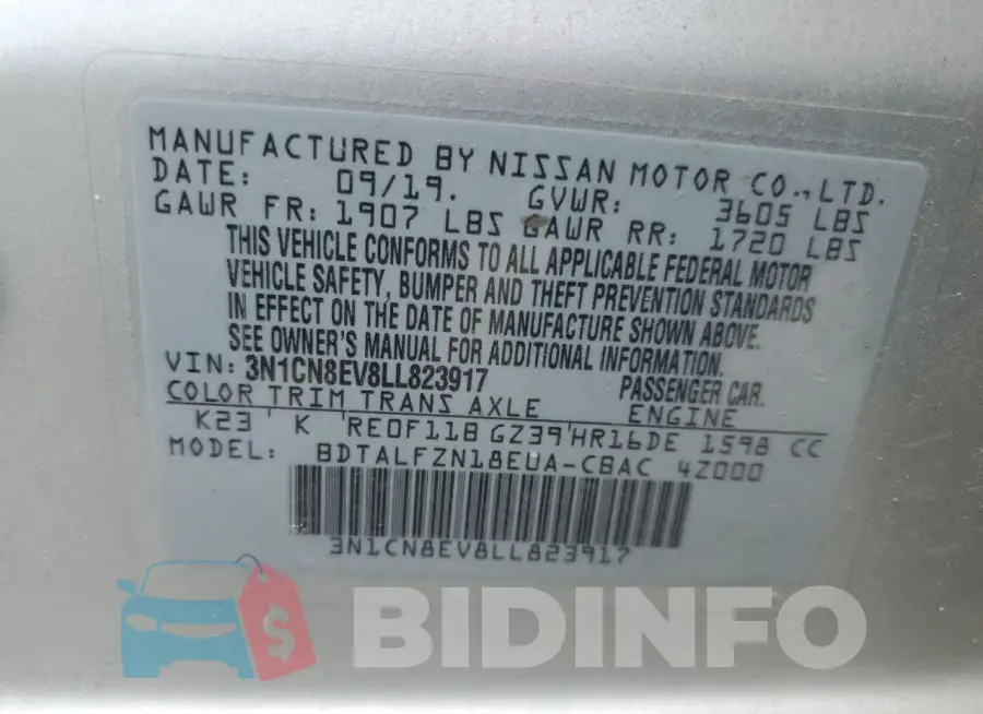 3N1CN8EV8LL823917 Photo# 12