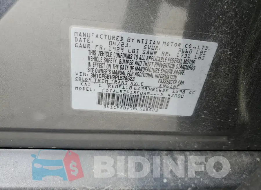 3N1CP5BV9PL528523 Photo# 12