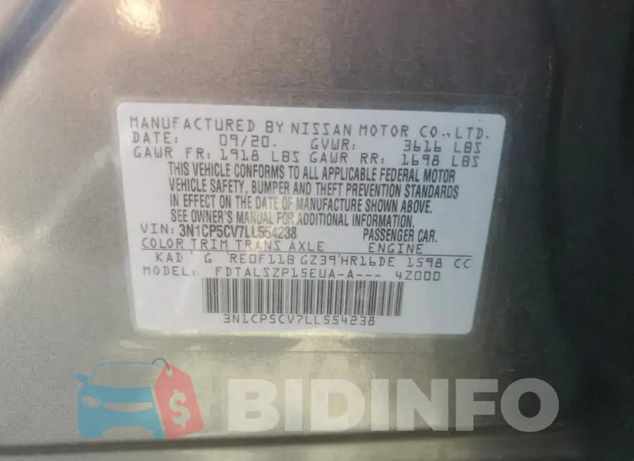 3N1CP5CV7LL554238 Photo# 13