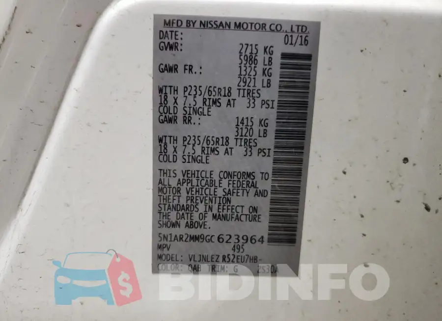 5N1AR2MM9GC623964 Photo# 13