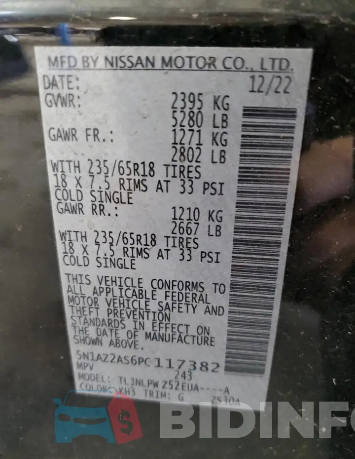 5N1AZ2AS6PC117382 Photo# 13