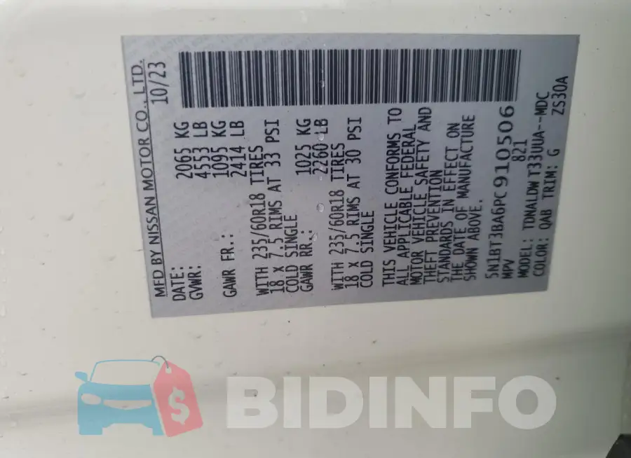 5N1BT3BA6PC910506 Photo# 14