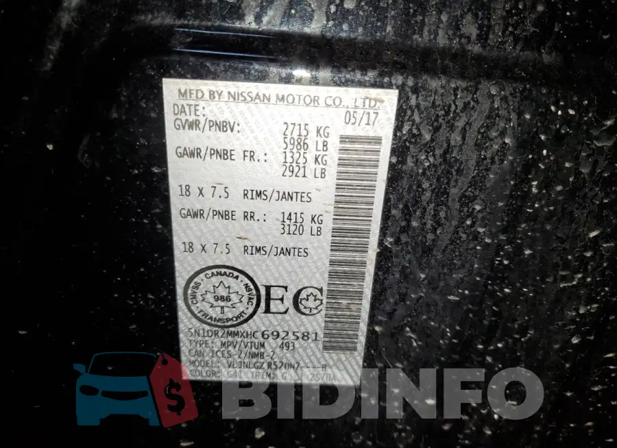 5N1DR2MMXHC692581 Photo# 12