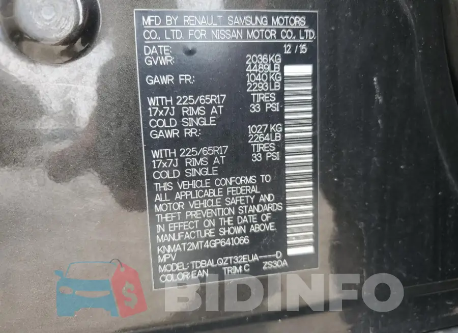 KNMAT2MT4GP641066 Photo# 12