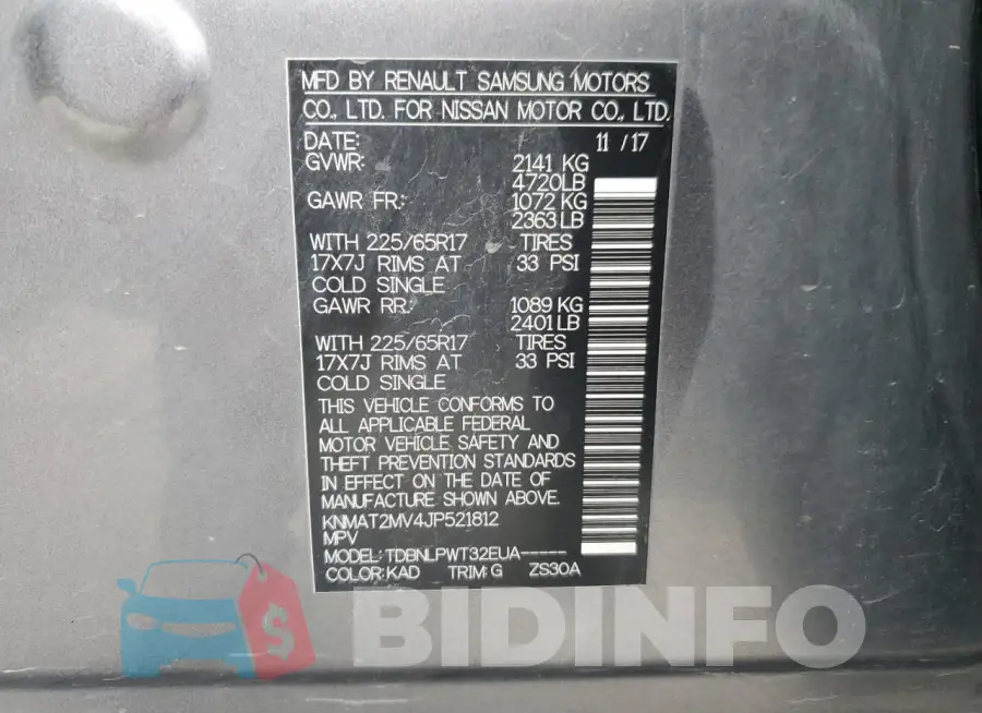 KNMAT2MV4JP521812 Photo# 14