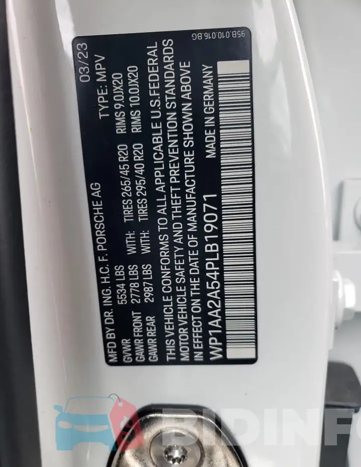 WP1AA2A54PLB19071 Photo# 13