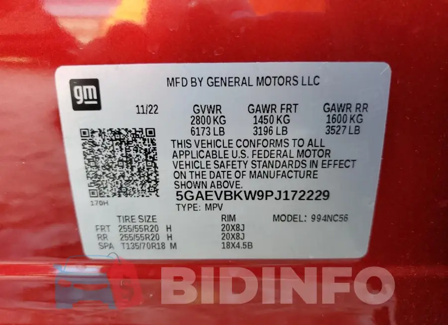 5GAEVBKW9PJ172229 Photo# 14