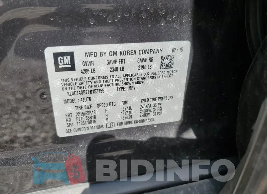 KL4CJASB7FB153755 Photo# 12