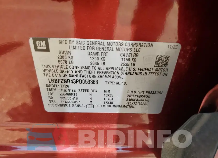 LRBFZNR43PD059368 Photo# 13