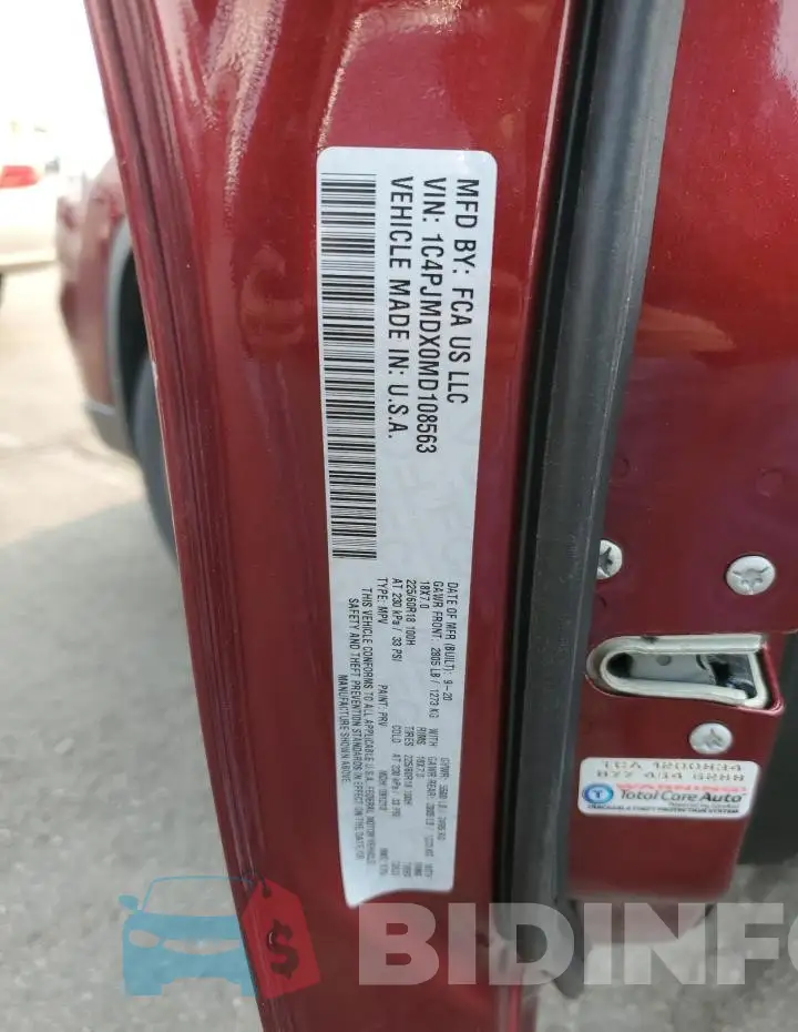 1C4PJMDX0MD108563 Photo# 12