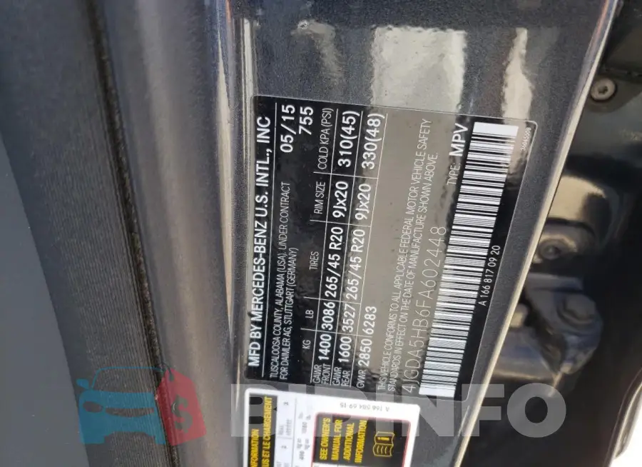 4JGDA5HB6FA602448 Photo# 13
