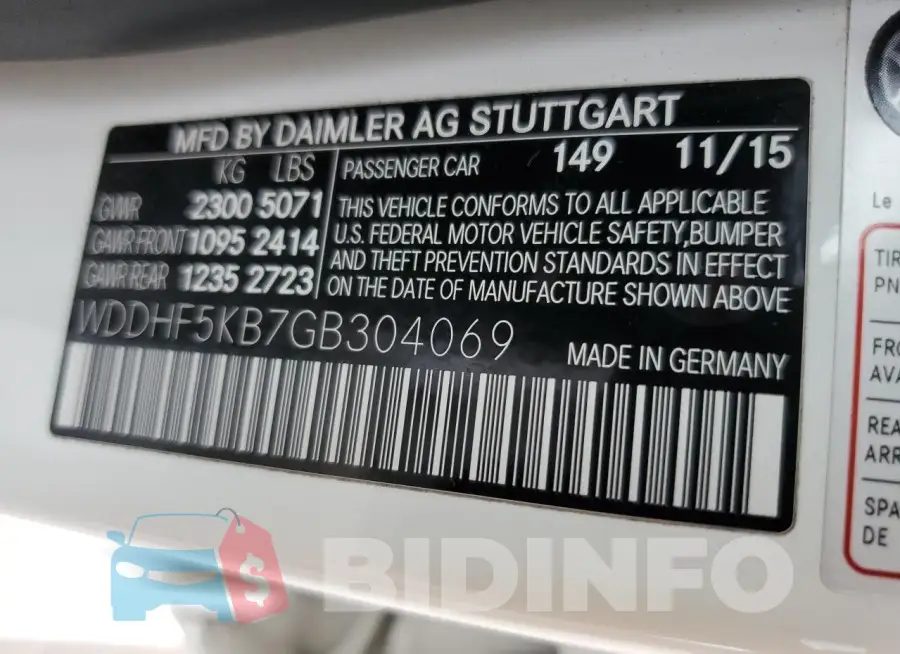 WDDHF5KB7GB304069 Photo# 12