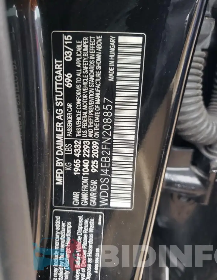 WDDSJ4EB2FN208857 Photo# 13