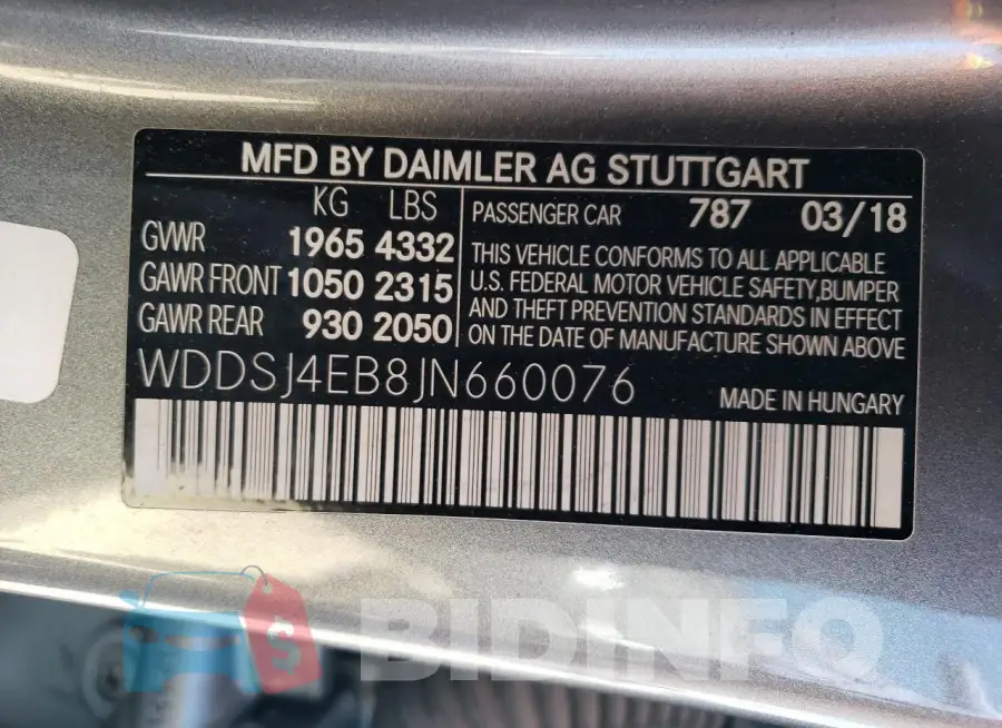 WDDSJ4EB8JN660076 Photo# 13