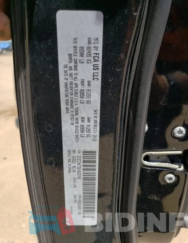 2C3CDXKT6KH622705 Photo# 12