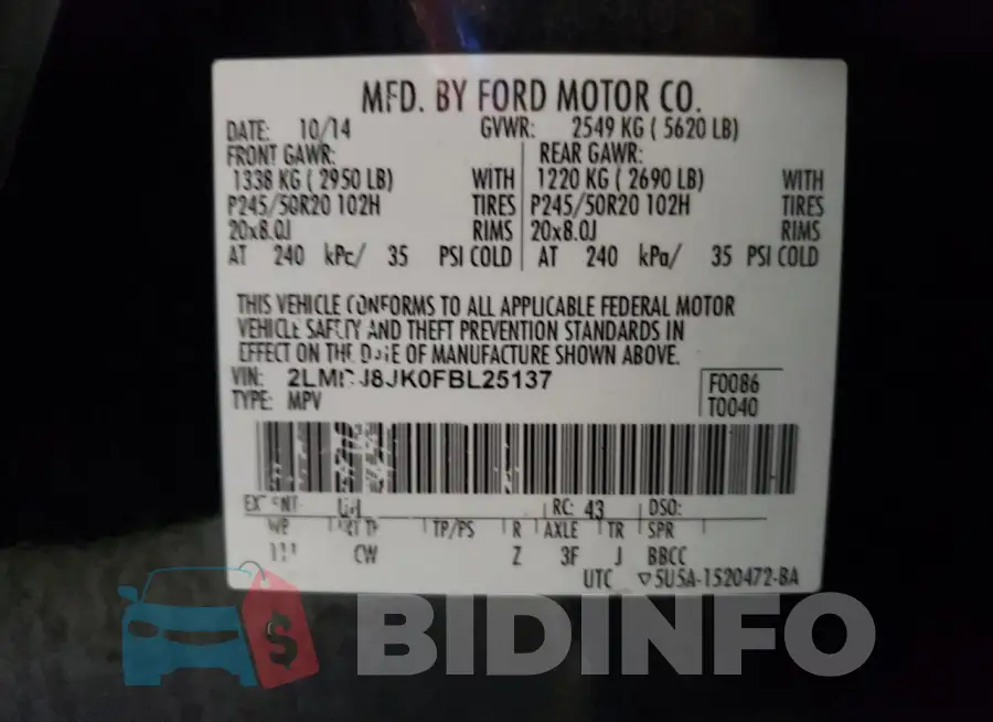 2LMDJ8JK0FBL25137 Photo# 13