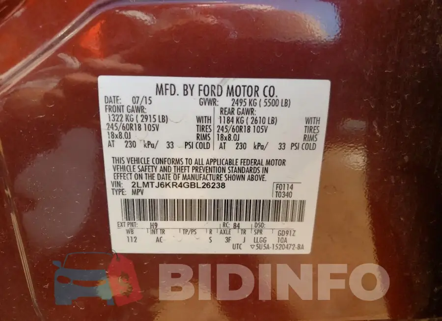 2LMTJ6KR4GBL26238 Photo# 14