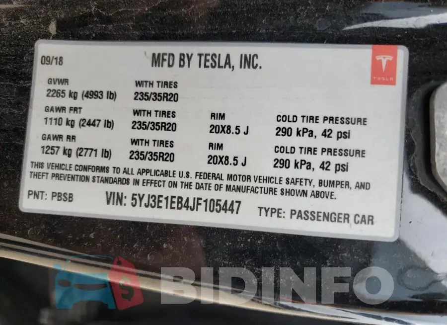 5YJ3E1EB4JF105447 Photo# 14