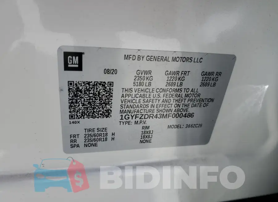 1GYFZDR43MF000486 Photo# 13