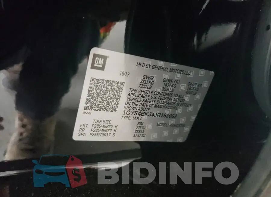 1GYS4BKJ4JR163062 Photo# 13