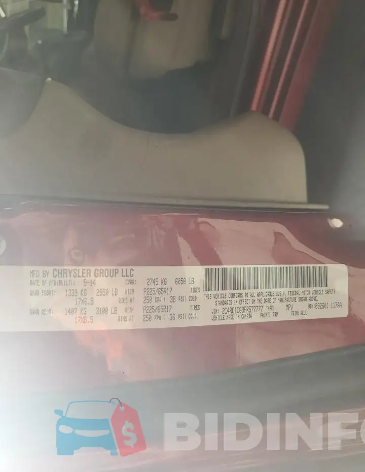 2C4RC1CG3FR577777 Photo# 13