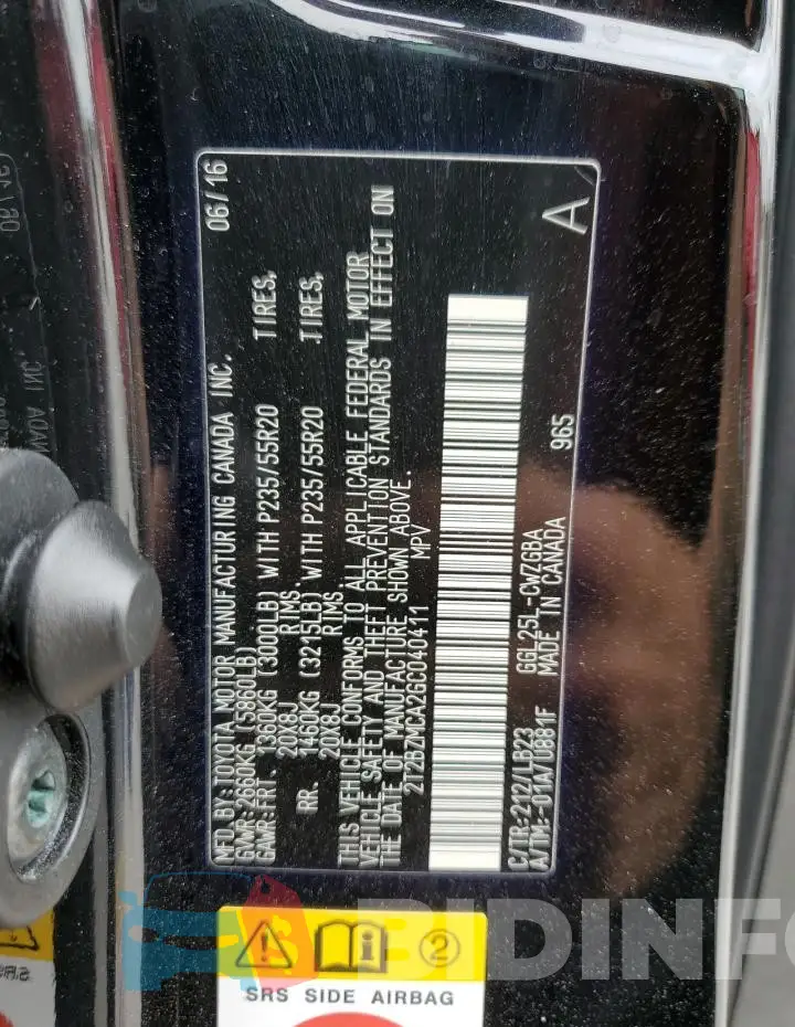 2T2BZMCA2GC040411 Photo# 13