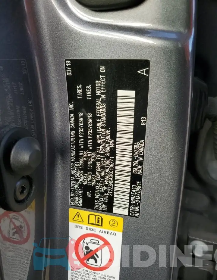 2T2ZZMCA9KC136771 Photo# 13