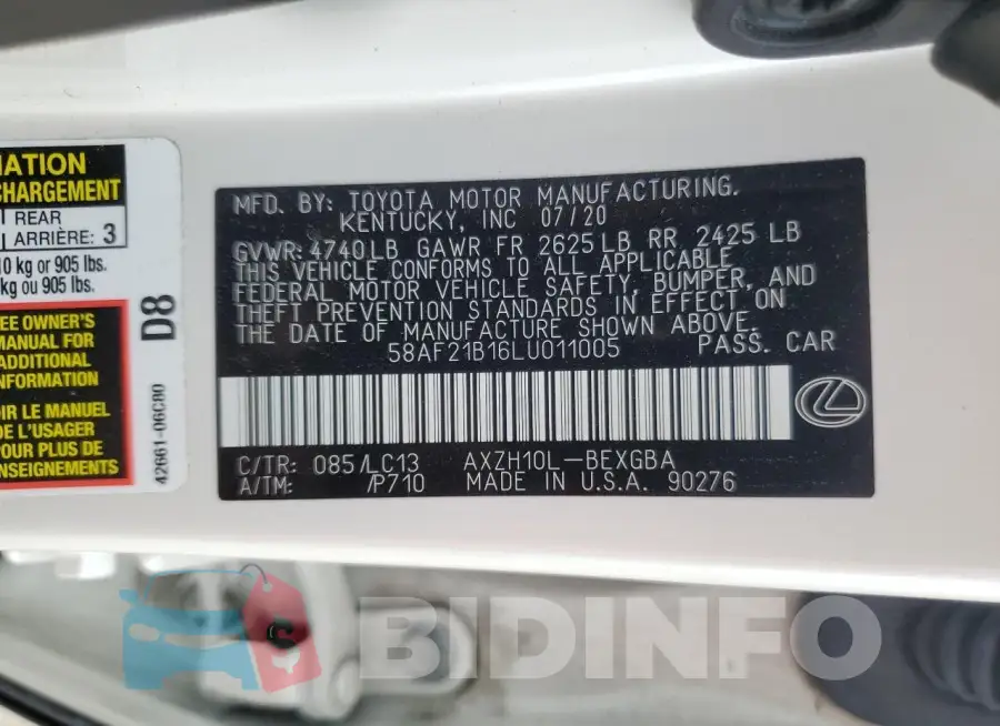 58AF21B16LU011005 Photo# 12