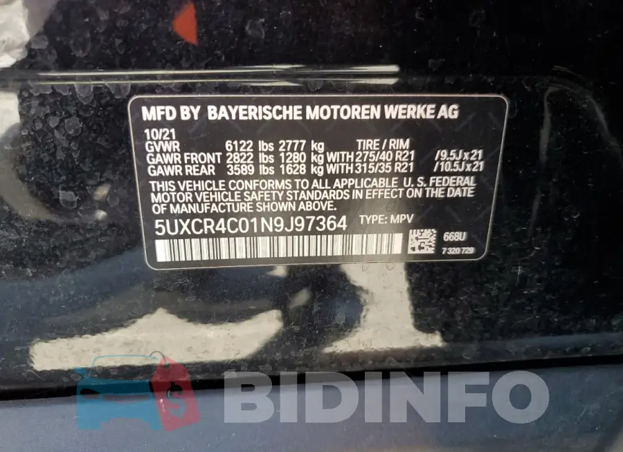 5UXCR4C01N9J97364 Photo# 13