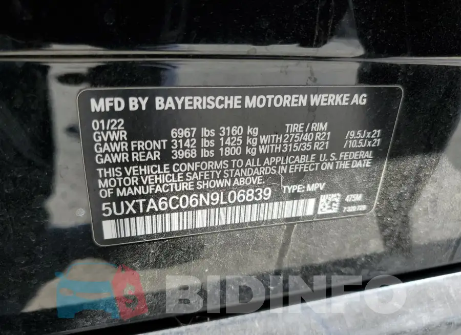 5UXTA6C06N9L06839 Photo# 13