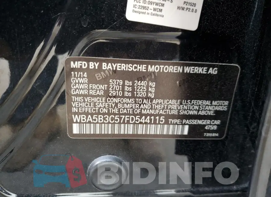 WBA5B3C57FD544115 Photo# 12