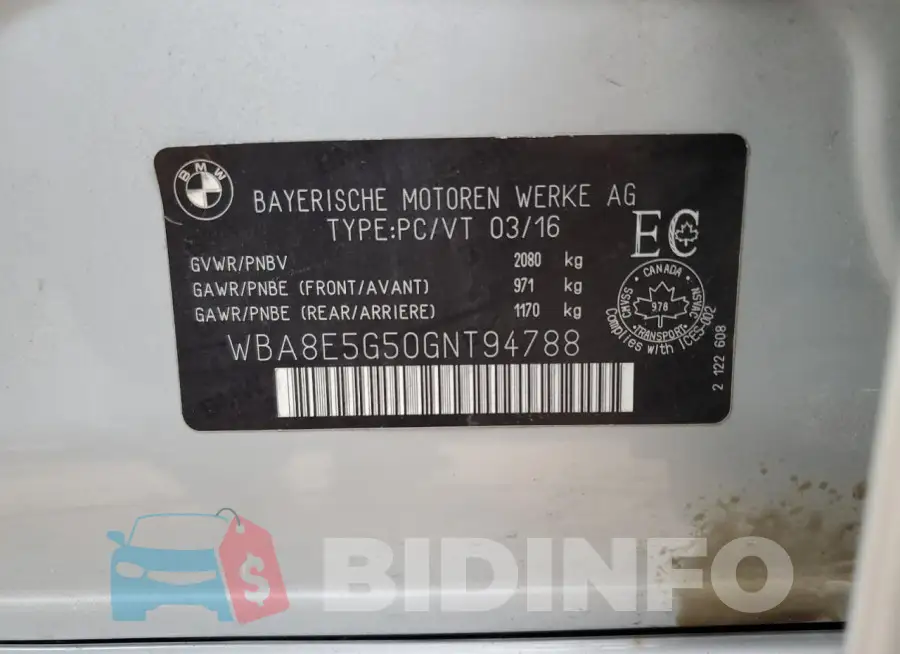 WBA8E5G50GNT94788 Photo# 12