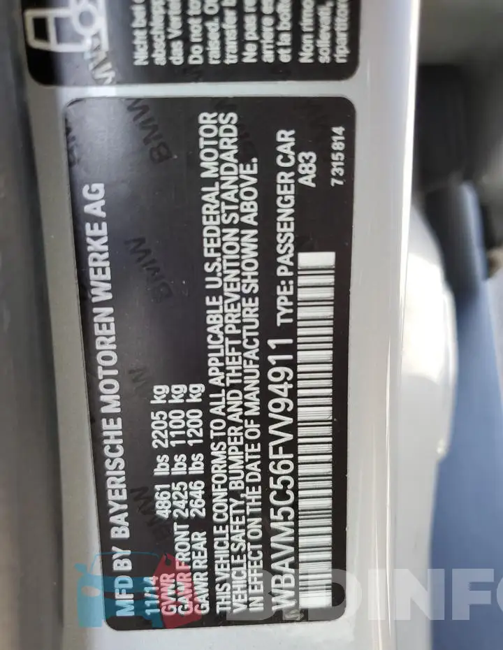 WBAVM5C56FVV94911 Photo# 12