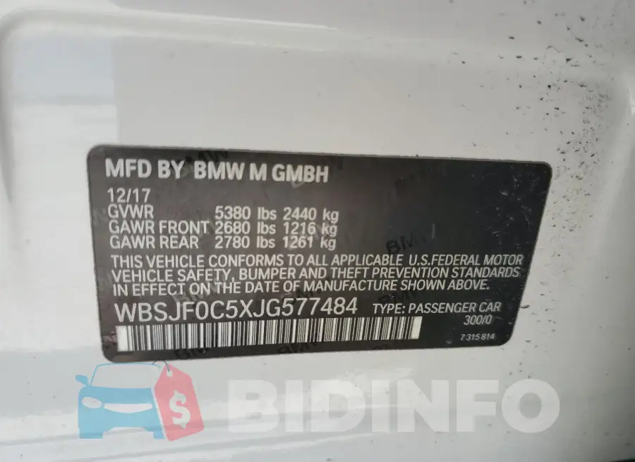 WBSJF0C5XJG577484 Photo# 13