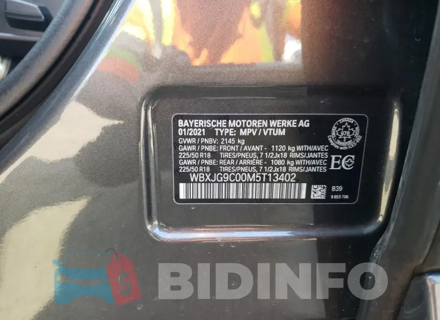 WBXJG9C00M5T13402 Photo# 13