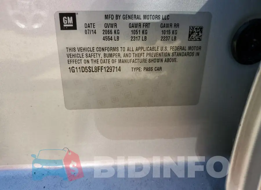 1G11D5SL8FF129714 Photo# 12