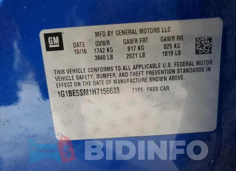 1G1BE5SM1H7156633 Photo# 12