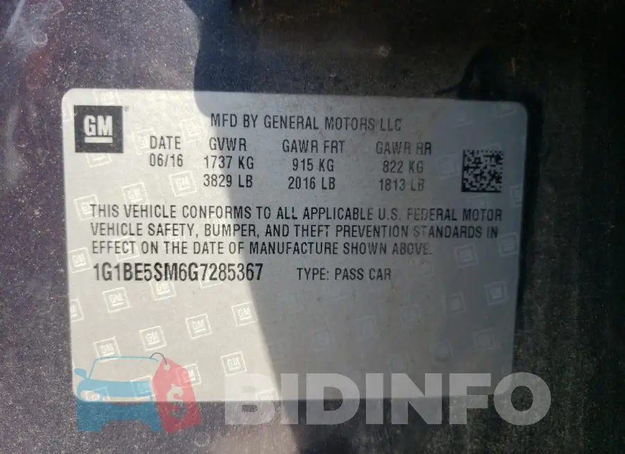 1G1BE5SM6G7285367 Photo# 13