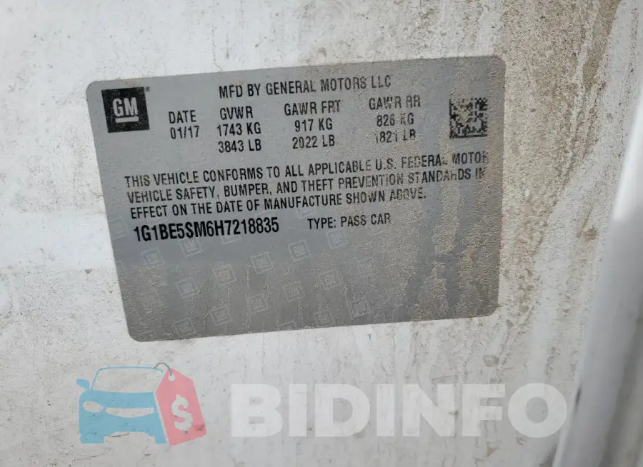 1G1BE5SM6H7218835 Photo# 12