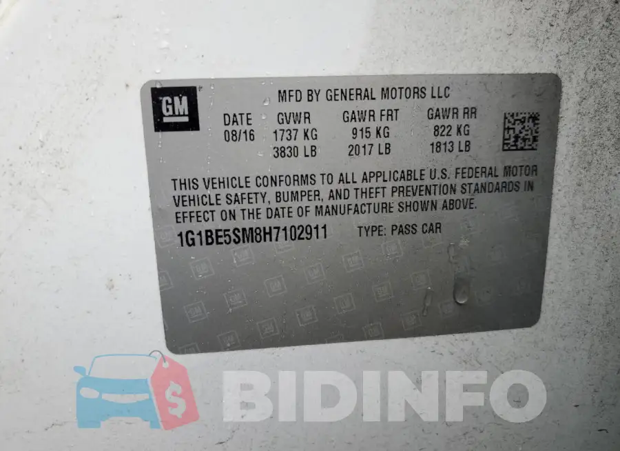 1G1BE5SM8H7102911 Photo# 13
