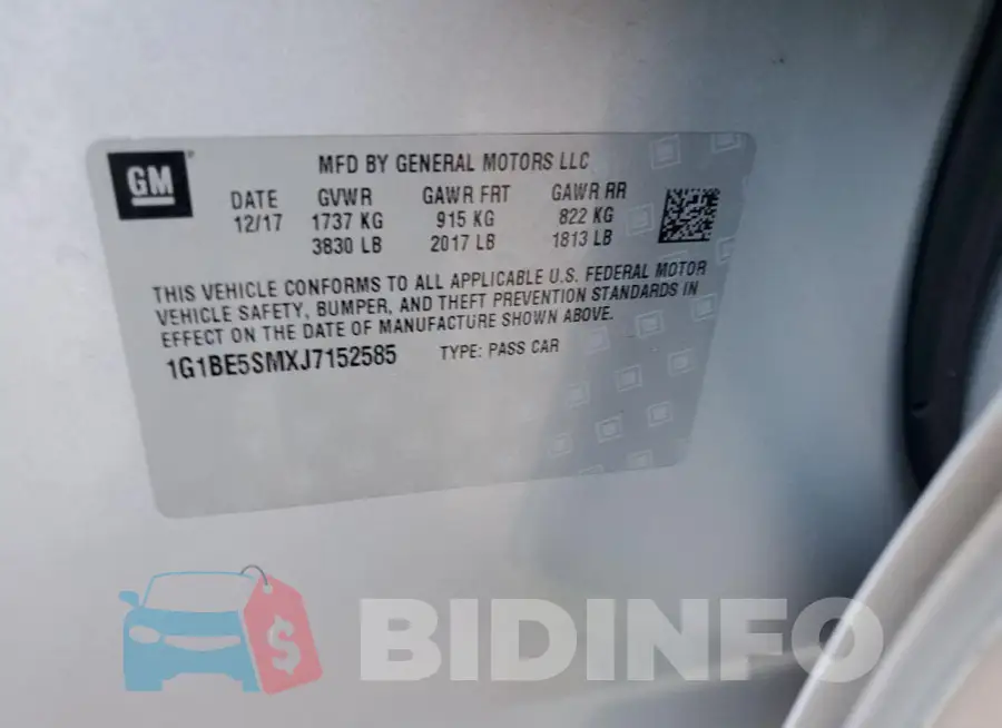 1G1BE5SMXJ7152585 Photo# 12