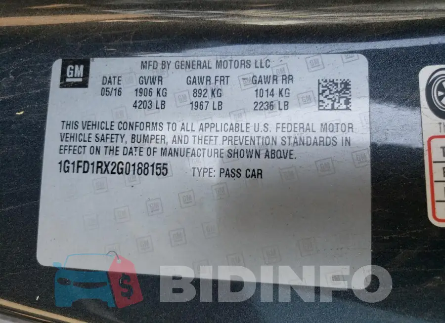 1G1FD1RX2G0188155 Photo# 12