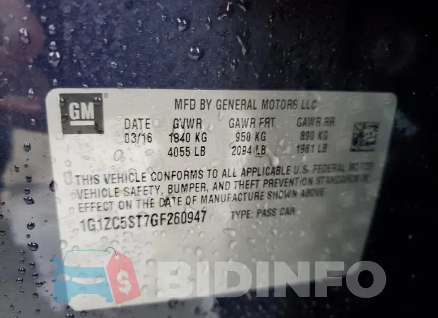1G1ZC5ST7GF260947 Photo# 12