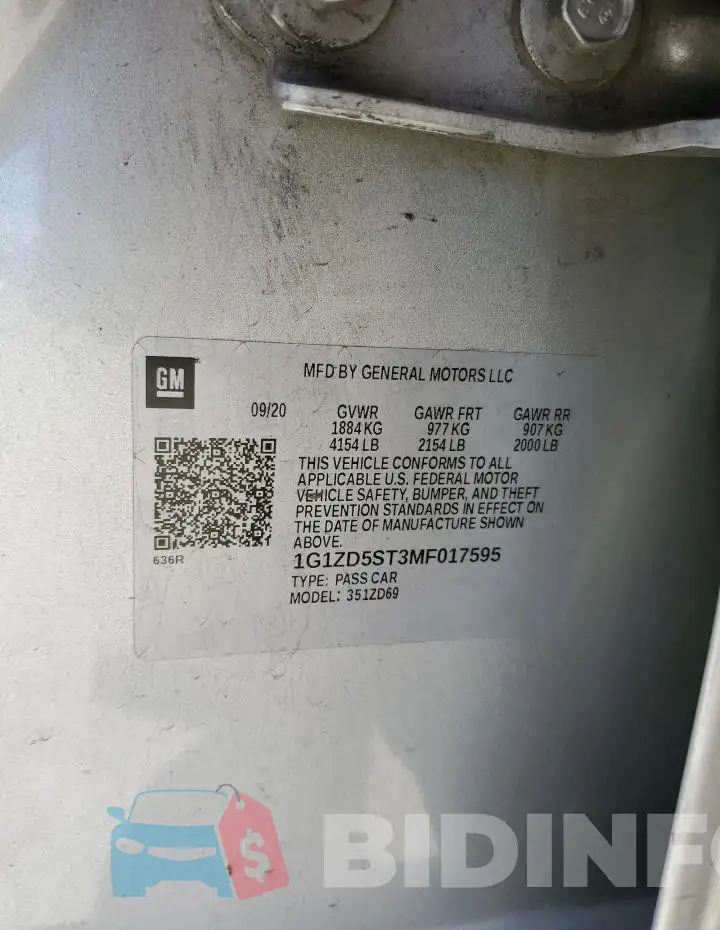 1G1ZD5ST3MF017595 Photo# 12