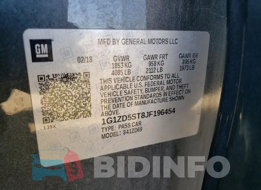 1G1ZD5ST8JF196454 Photo# 12