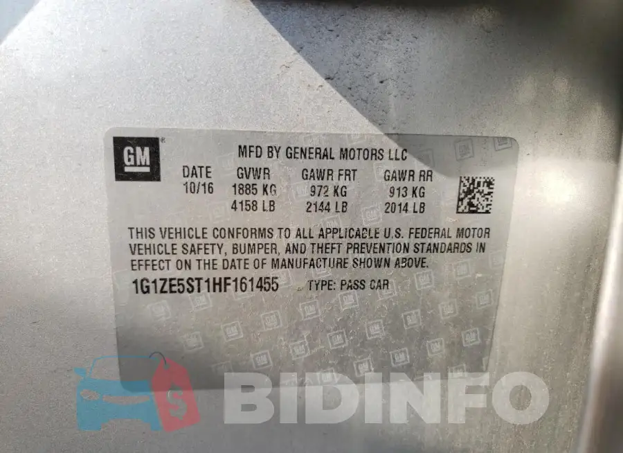 1G1ZE5ST1HF161455 Photo# 12