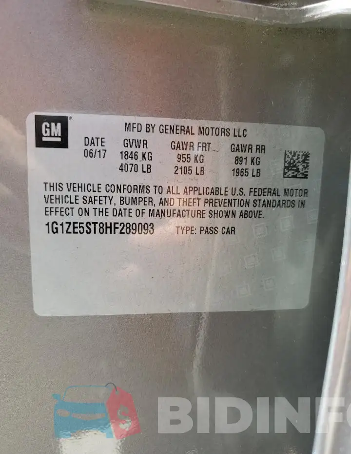 1G1ZE5ST8HF289093 Photo# 13