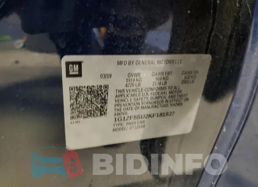 1G1ZF5SU2KF181937 Photo# 12